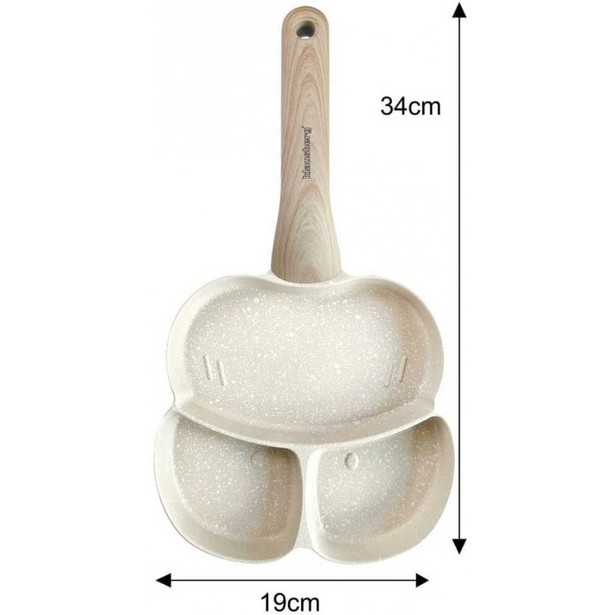 Klausberg Marble frying pan with 3 sections, beige – 2