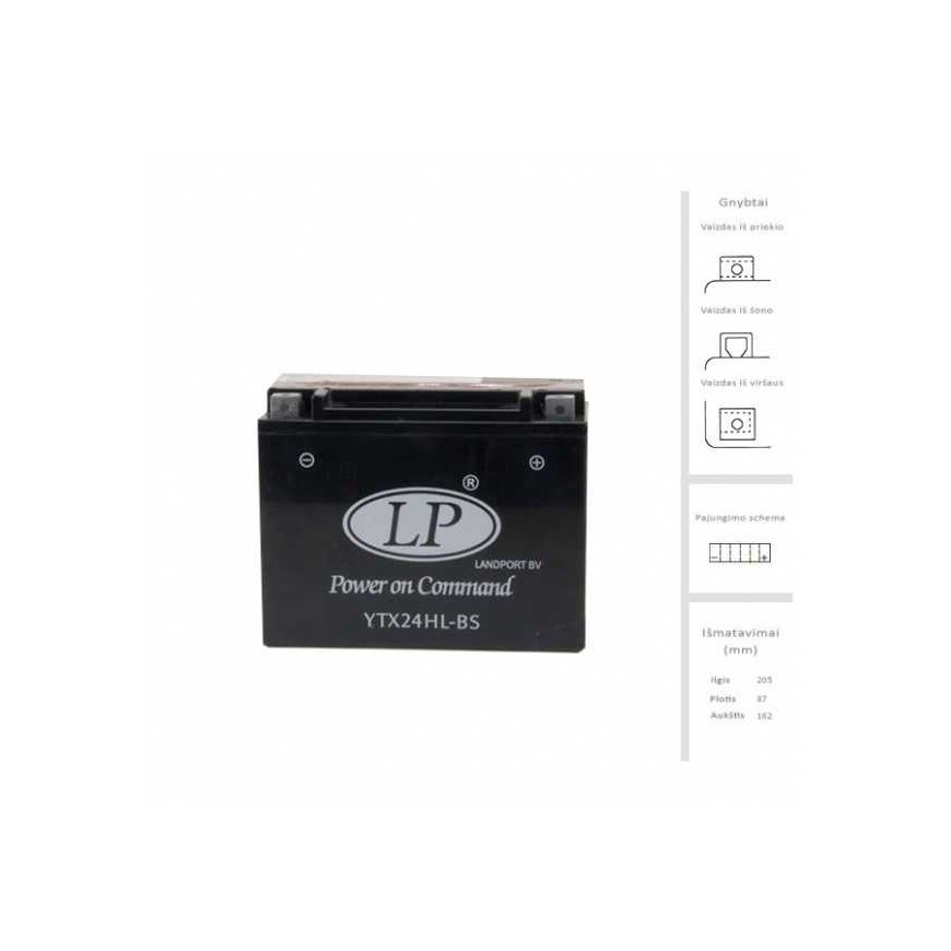 Landport-akku 24 Ah 330A EN 12V
