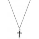 Sagapo Steel Men's Necklace with Charisma Cross SHS01