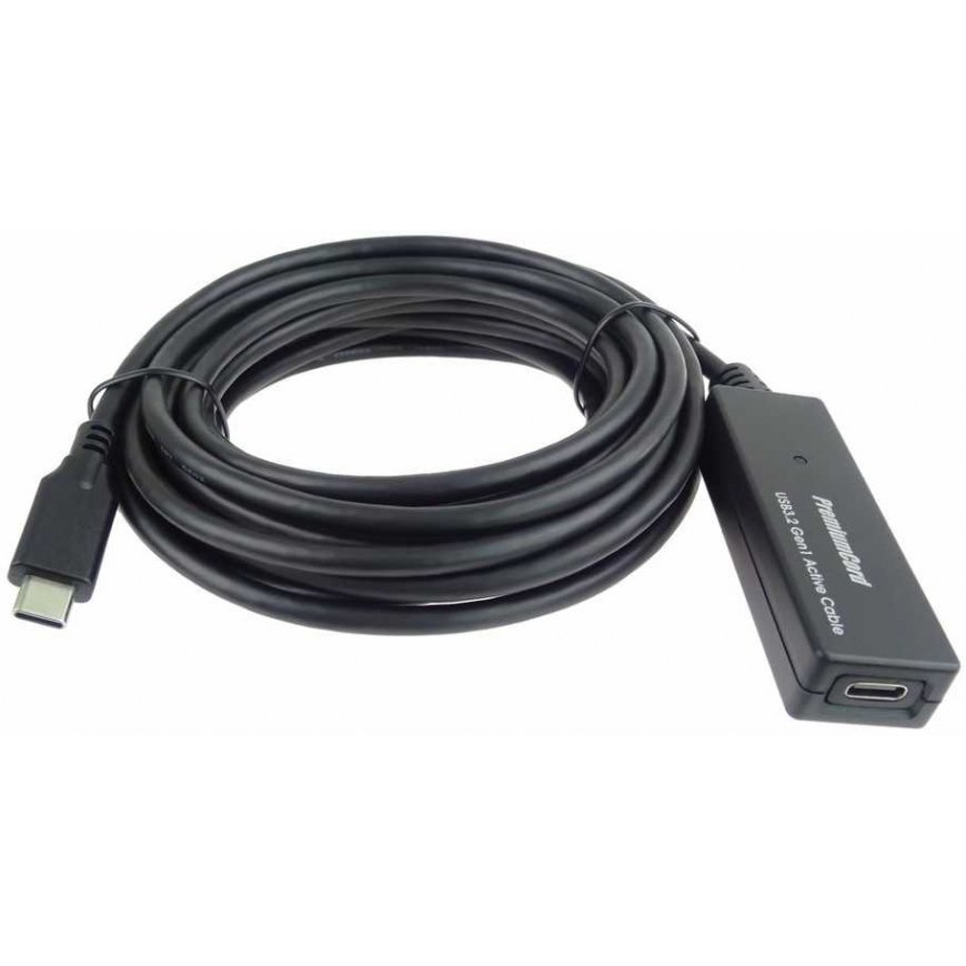 PREMIUMCORD USB-C toistin ja jatkojohto uros-naaras, 5Gbps 5m – 2