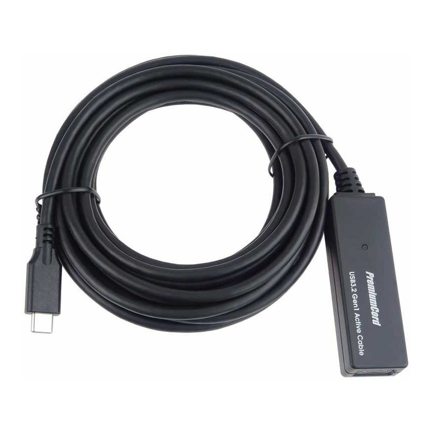 PREMIUMCORD USB-C toistin ja jatkojohto uros-naaras, 5Gbps 5m – 3
