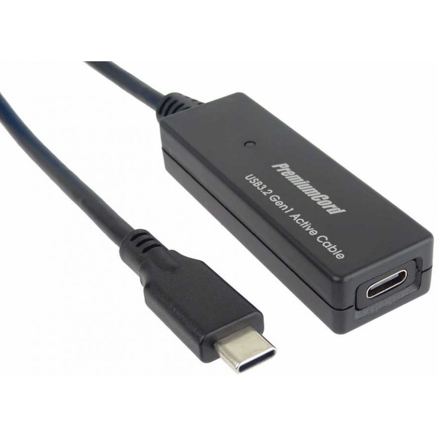 PREMIUMCORD USB-C toistin ja jatkojohto uros-naaras, 5Gbps 5m – 4