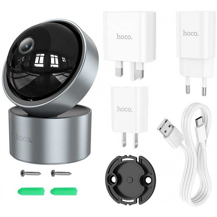 HOCO indoor camera adjustable in two planes with night mode Full HD D5 silver – 2