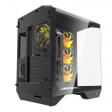 Darkflash DY470 tietokonekotelo (musta) + 4 tuuletinta + GPU-teline