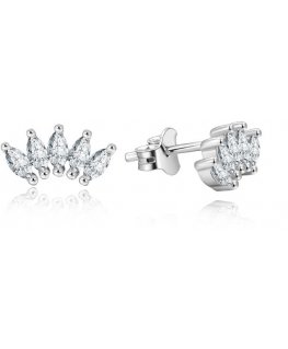 Beneto Silver earrings with clear crystals AGUP1184