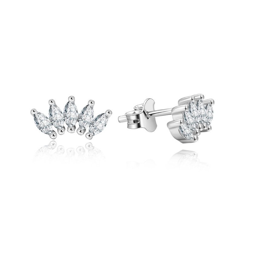 Beneto Silver earrings with clear crystals AGUP1184