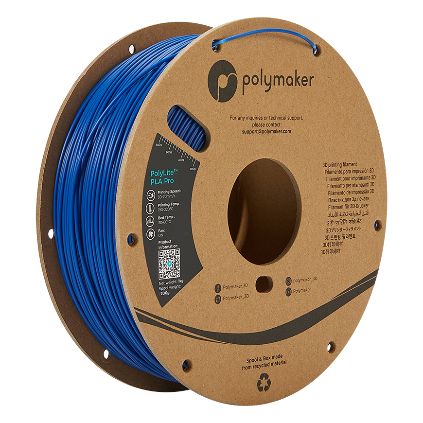 Polymaker PolyLite PLA PRO - 1kg - 1.75mm - Mėlynas