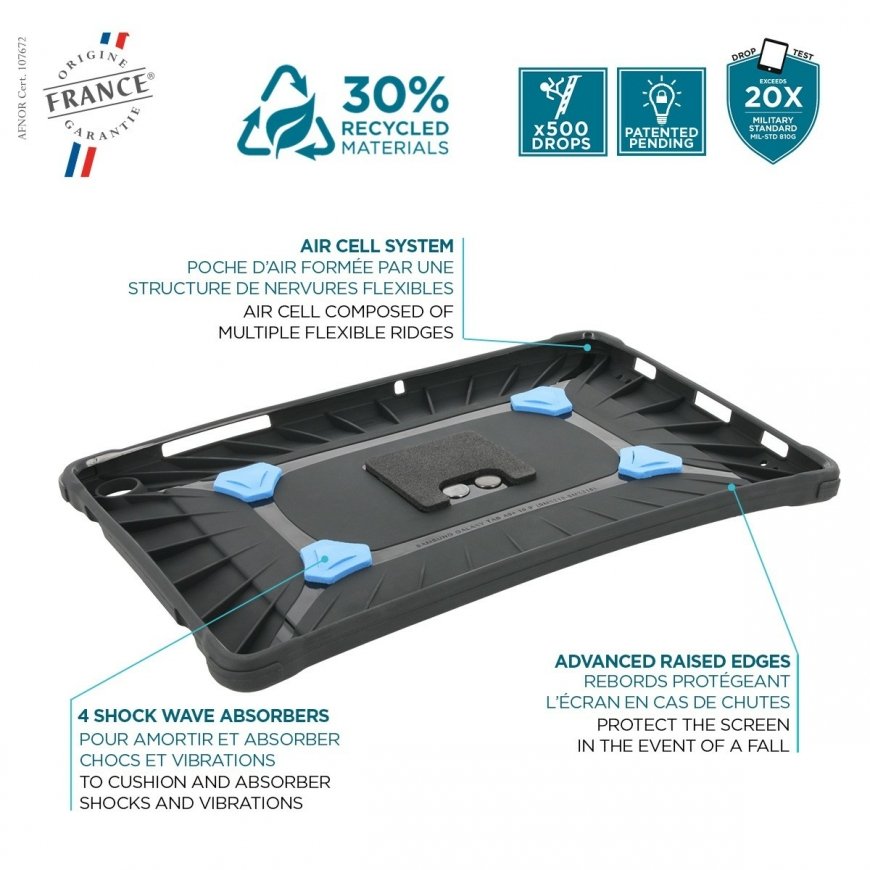 Mobilis 067012 PROTECH - Case + 360° rotating handstrap + kickstand for Galaxy Tab A9+ 11'' – 3