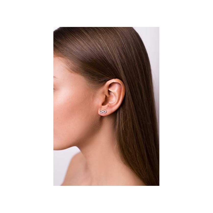Brilio Silver Shiny silver infinity earrings GOLD050 – 2