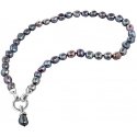 Jwl Luxury Pearls Necklace made of real metal blue pearls JL0561 Jwl Luxury Pearls Necklace made of real metal blue pearls JL0561