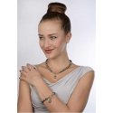 Jwl Luxury Pearls Vėrinys iš tikrų metalo mėlynų perlų JL0561 Jwl Luxury Pearls Vėrinys iš tikrų metalo mėlynų perlų JL0561