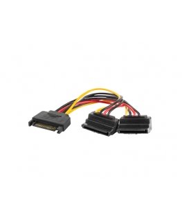 Lanberg CA-SASA-10CU-0015 SATA-kaabel 0,15 m SATA 15-pin 2 x SATA 15-pin Must, Punane, Kollane