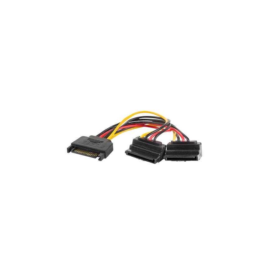 Lanberg CA-SASA-10CU-0015 SATA kabelis 0,15 m SATA 15-pin 2 x SATA 15-pin Melns, Sarkans, Dzeltens