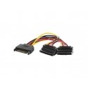 Lanberg CA-SASA-10CU-0015 SATA-kaabel 0,15 m SATA 15-pin 2 x SATA 15-pin Must, Punane, Kollane