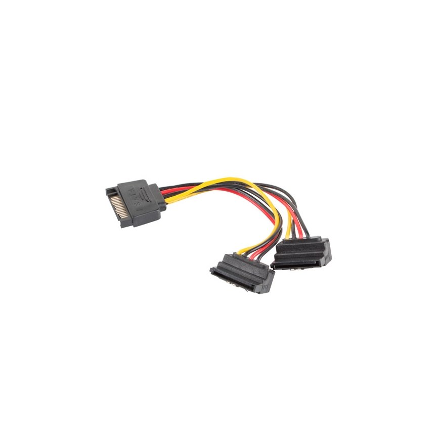 Lanberg CA-SASA-10CU-0015 SATA-kaabel 0,15 m SATA 15-pin 2 x SATA 15-pin Must, Punane, Kollane – 2