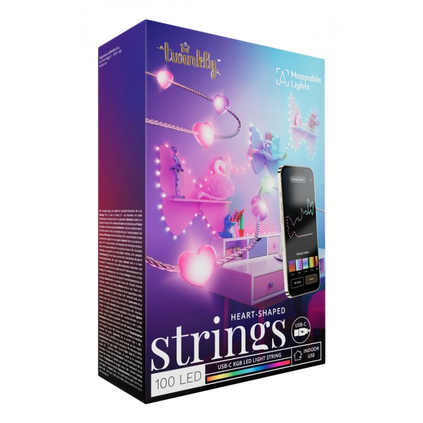Twinkly Strings USB-C Hearts Älyvalonauha Wi-Fi/Bluetooth