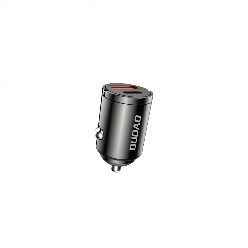 DUDAO R3MAX USB+ USB-C 48W Car Charger Универсальная Серый Прикуриватель Быстрая зарядка Авто