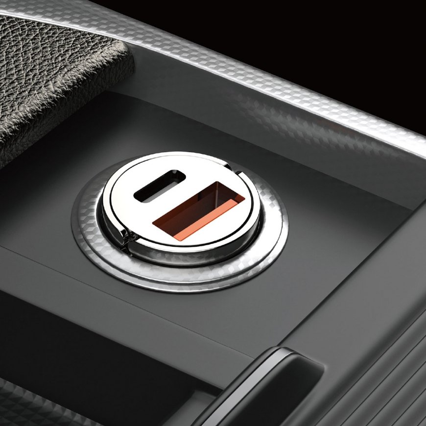 DUDAO R3MAX USB+ USB-C 48W Car Charger Универсальная Серый Прикуриватель Быстрая зарядка Авто – 5