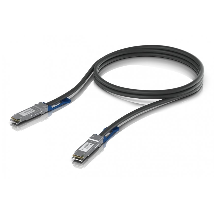 Ubiquiti UACC-DAC-QSFP28-1M „InfiniBand“ arba pluoštinis optinis kabelis Juoda