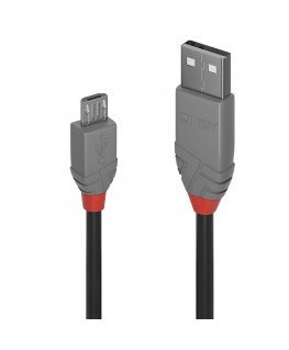 Lindy 36733 USB kabelis USB 2.0 2 m USB A Micro-USB B Juoda, Pilka