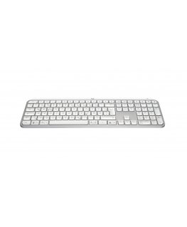 Logitech 920-011566 klaviatuur Universaalne RF juhtmeta ühendus + Bluetooth QWERTZ Saksa keel Alumiinium, Valge