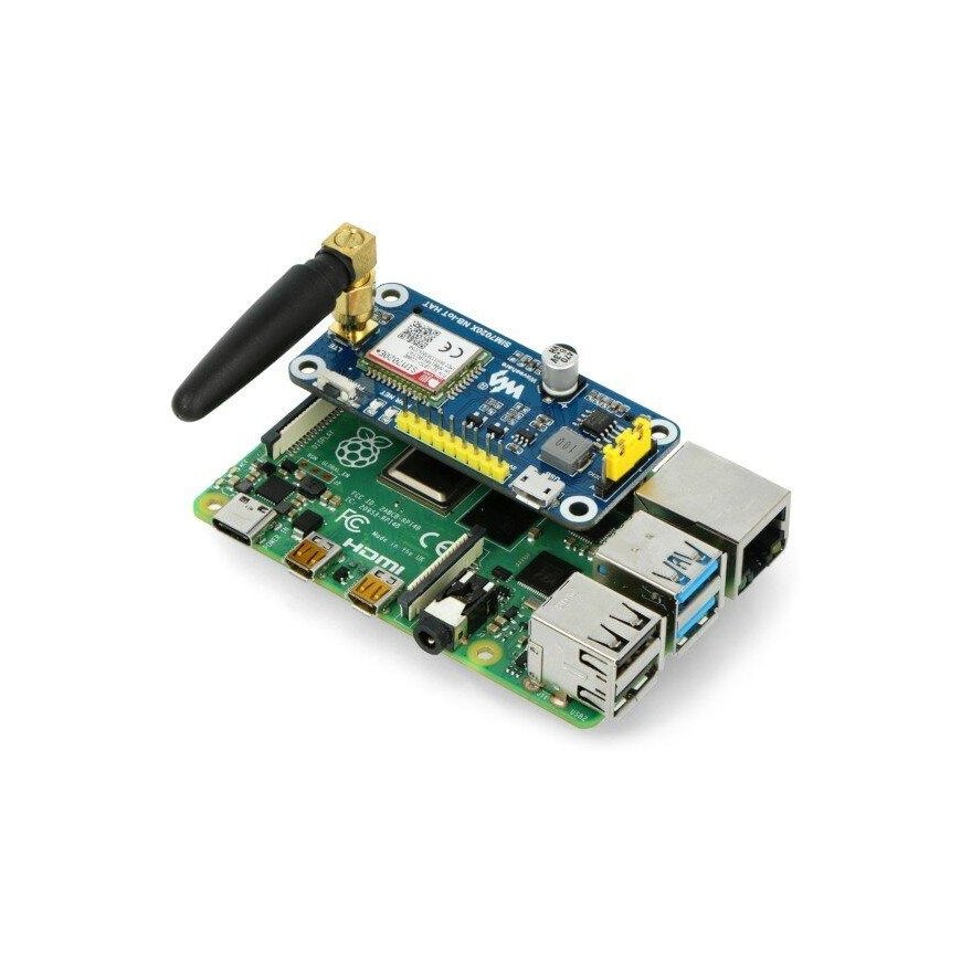 NB-IoT HAT, GSM SIM7020E, Raspberry Pi 4B/3B+/3B/2B/Zero digiboksi, Waveshare 15936 – 4
