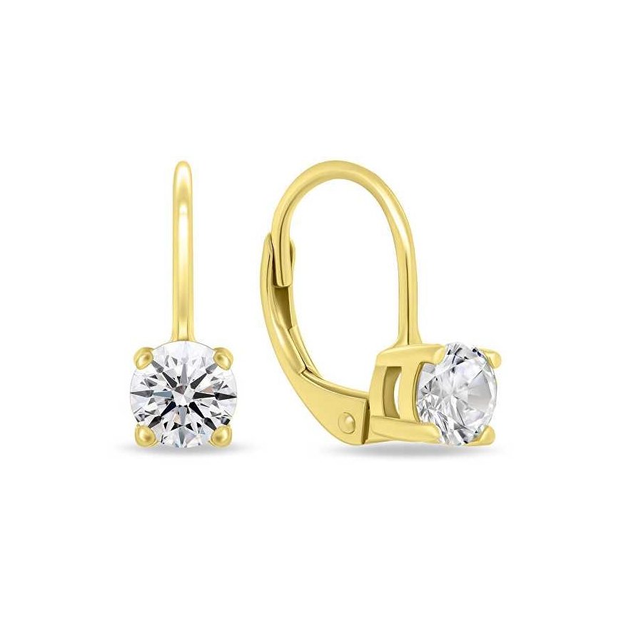 Brilio Silver Brilio Silver Minimalist gold-plated earrings with zircons EA914Y