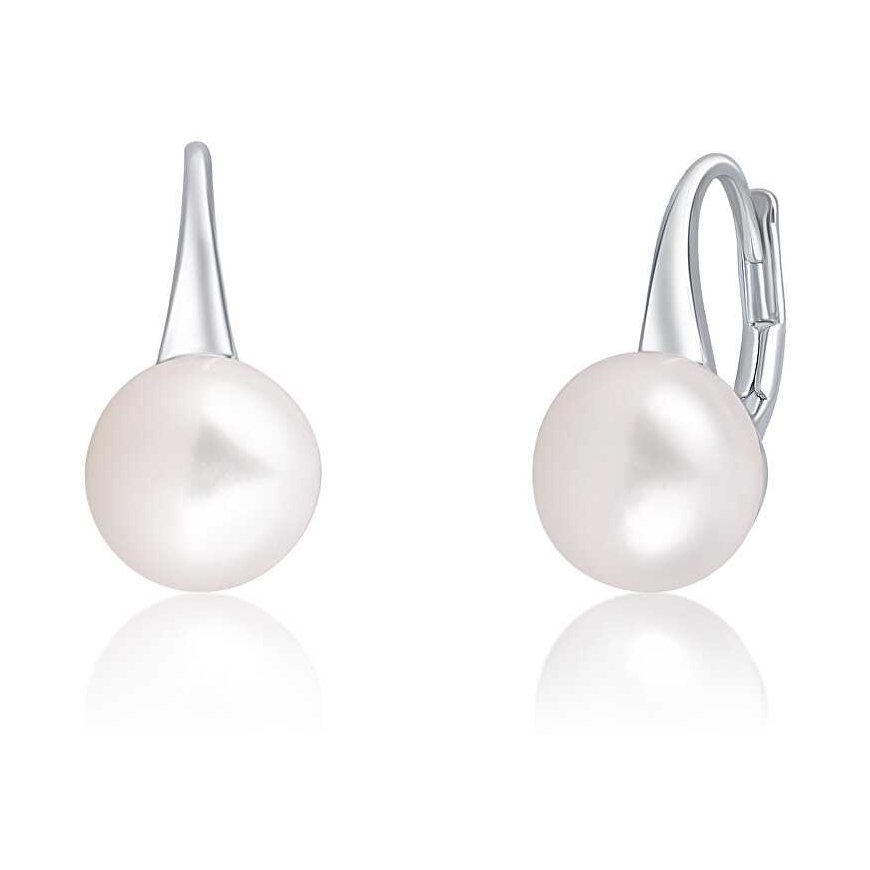 Jwl Luxury Pearls Puikūs sidabriniai auskarai su tikru perlu JL0643
