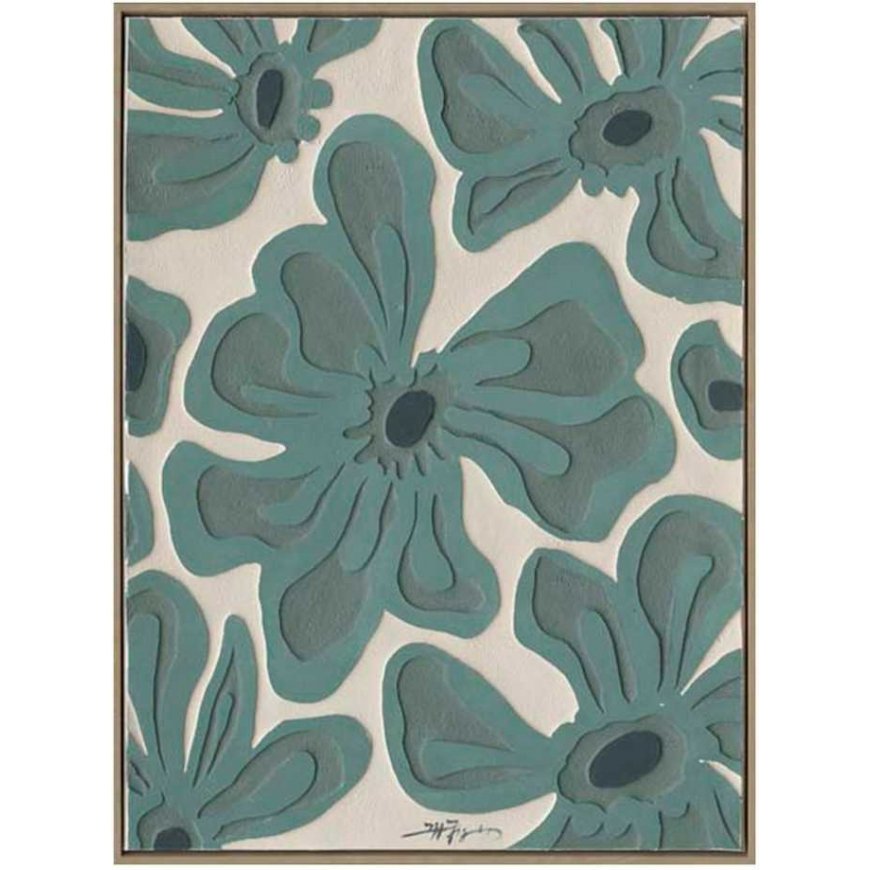 Frame Tapyba su rėmeliu 60x80cm, žalios gėlės