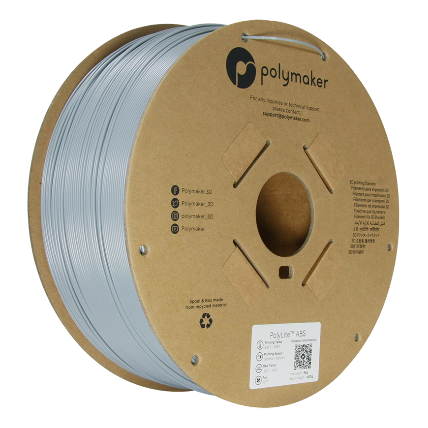 Polymaker PolyLite ABS - 3kg - 1.75mm - Grey