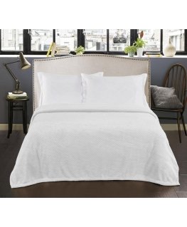 DecoKing Plaid HENRIS white, embossed jacquard pattern, modern style, 170 x 210
