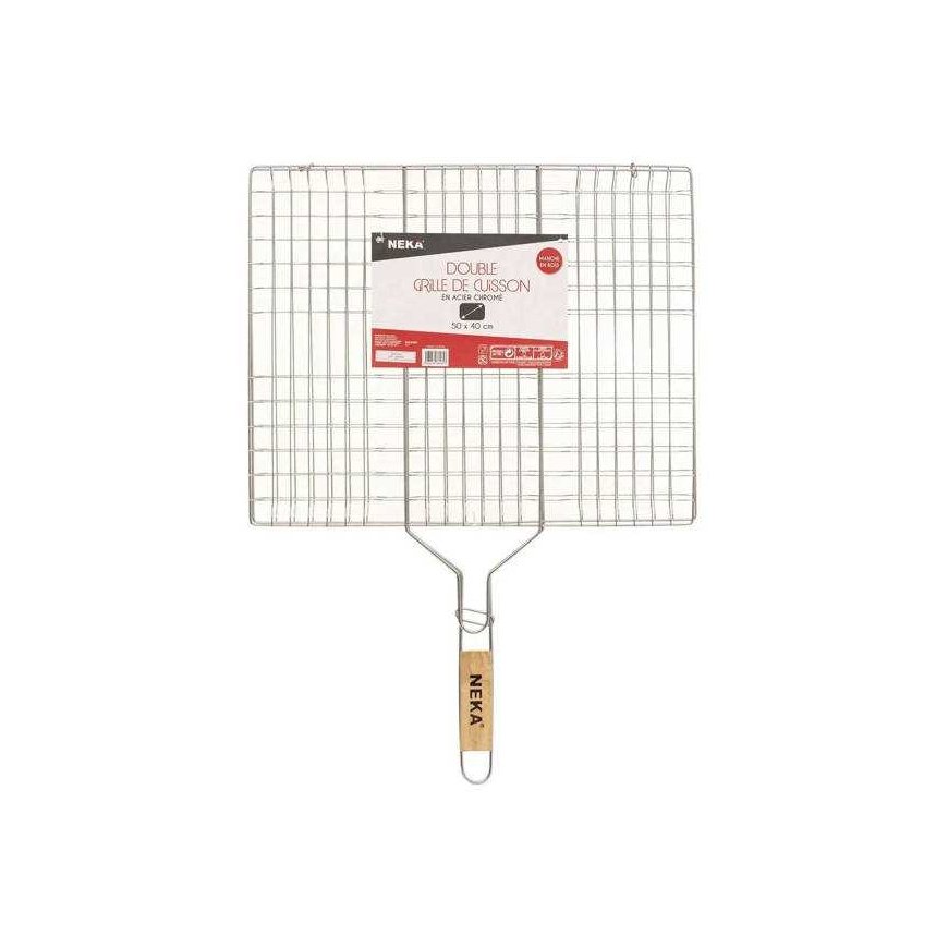 Stainless steel grill grate, wooden handle – 2