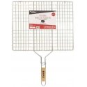 Stainless steel grill grate, wooden handle Stainless steel grill grate, wooden handle