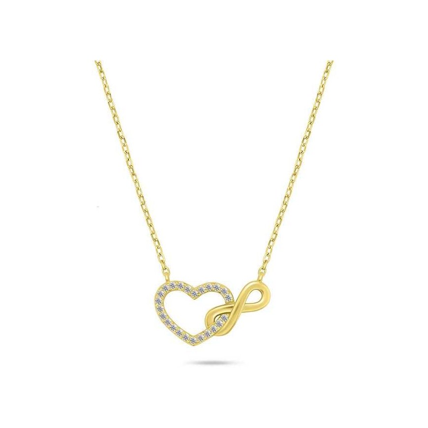 Brilio Silver Brilio Silver Modern gold plated necklace with zircons NCL121Y