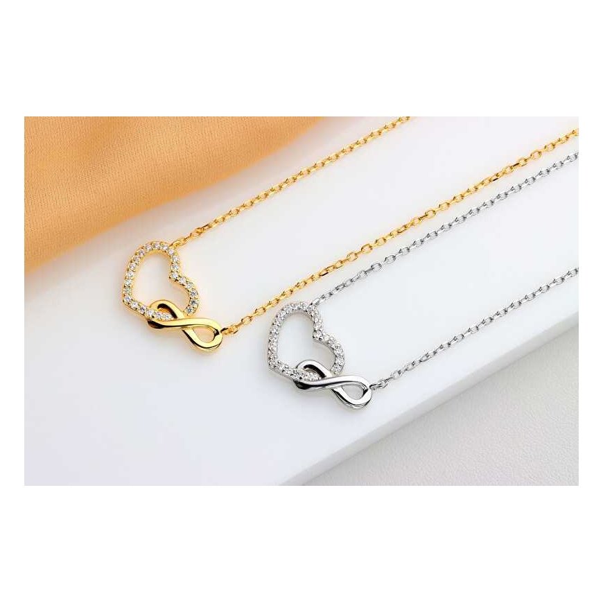 Brilio Silver Brilio Silver Modern gold plated necklace with zircons NCL121Y – 2