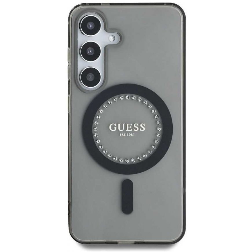 Guess Rhinestones Printed Classic Logo MagSafe Samsung Galaxy S25 phone case black – 5