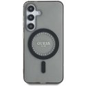 Guess Rhinestones Printed Classic Logo MagSafe Samsung Galaxy S25 dėklas telefonui juodos spalvos Guess Rhinestones Printed Classic Logo MagSafe Samsung Galaxy S25 dėklas telefonui juodos spalvos