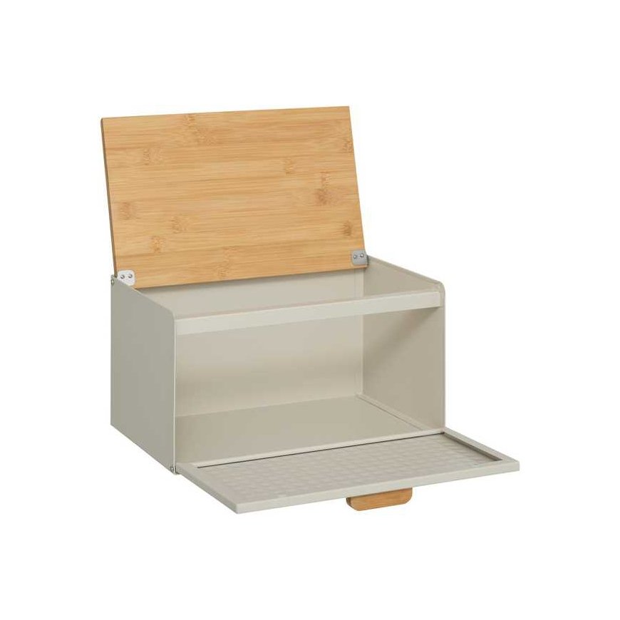 Bamboo Metal bread box SENSIA with bamboo lid – 5