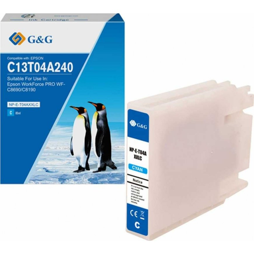 G&G kompatybilny ink / tusz su C13T04A240, NP-E-T04AXXLC-A, cyan, 8000s – 2