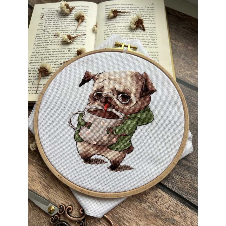 Beldizart Cross-stitch kit "Coffee lovers. Pug" SANK-63 – 3