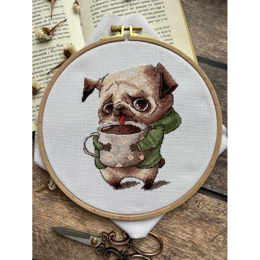 Beldizart Cross-stitch kit "Coffee lovers. Pug" SANK-63 – 4