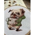 Beldizart Cross-stitch kit "Coffee lovers. Pug" SANK-63