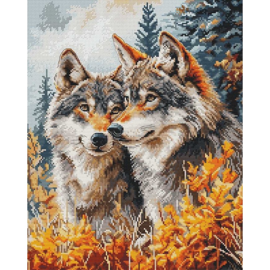 luca S Cross stitch kit Forest Guardians 25x32cm SBM3022