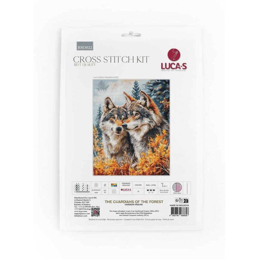 luca S Cross stitch kit Forest Guardians 25x32cm SBM3022 – 2