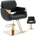 Physa PENRYN barber chair with footrest - black and gold Physa PENRYN barber chair with footrest - black and gold