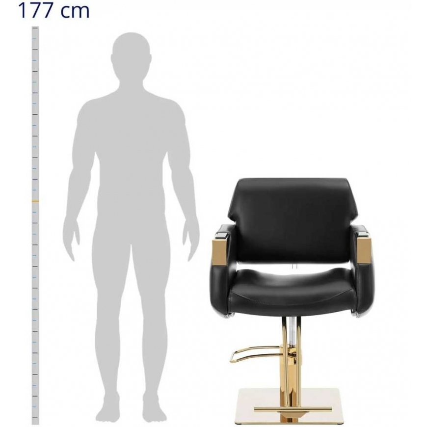 Physa PENRYN barber chair with footrest - black and gold – 3