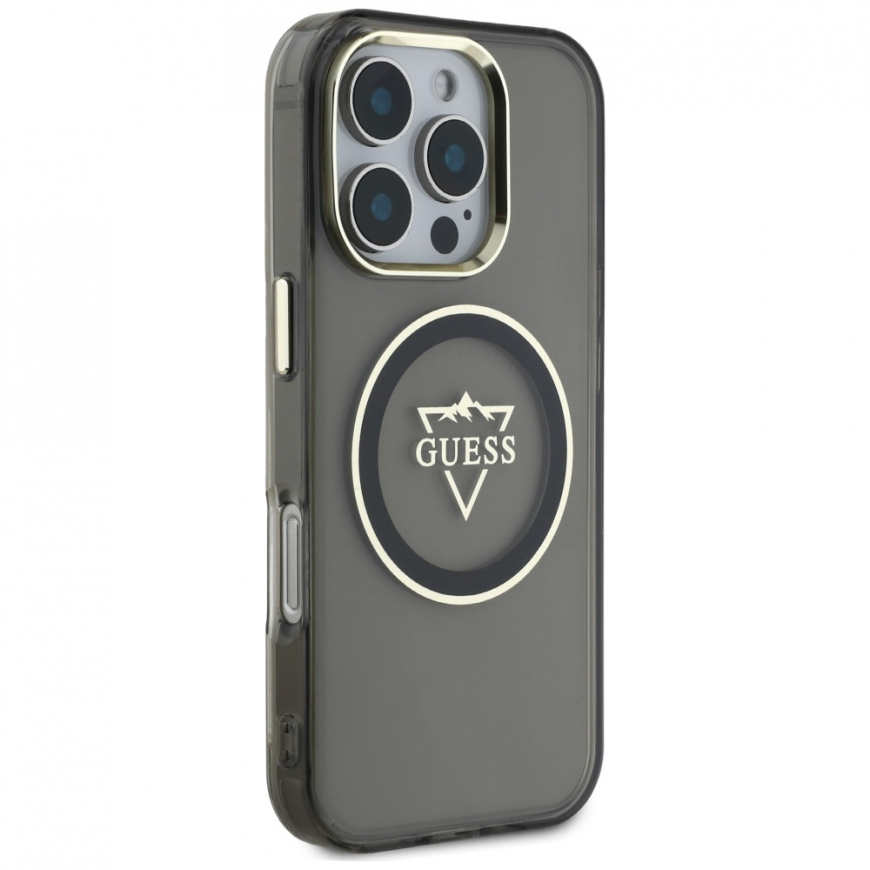 Guess IML Metal Mountain Logo MagSafe Apple iPhone 16 Pro phone case black – 5