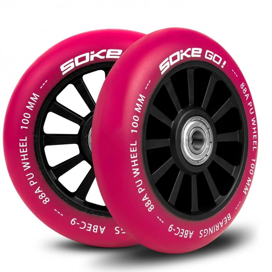 Soke Scooter pyörät 100 mm rubiinia 2 kpl