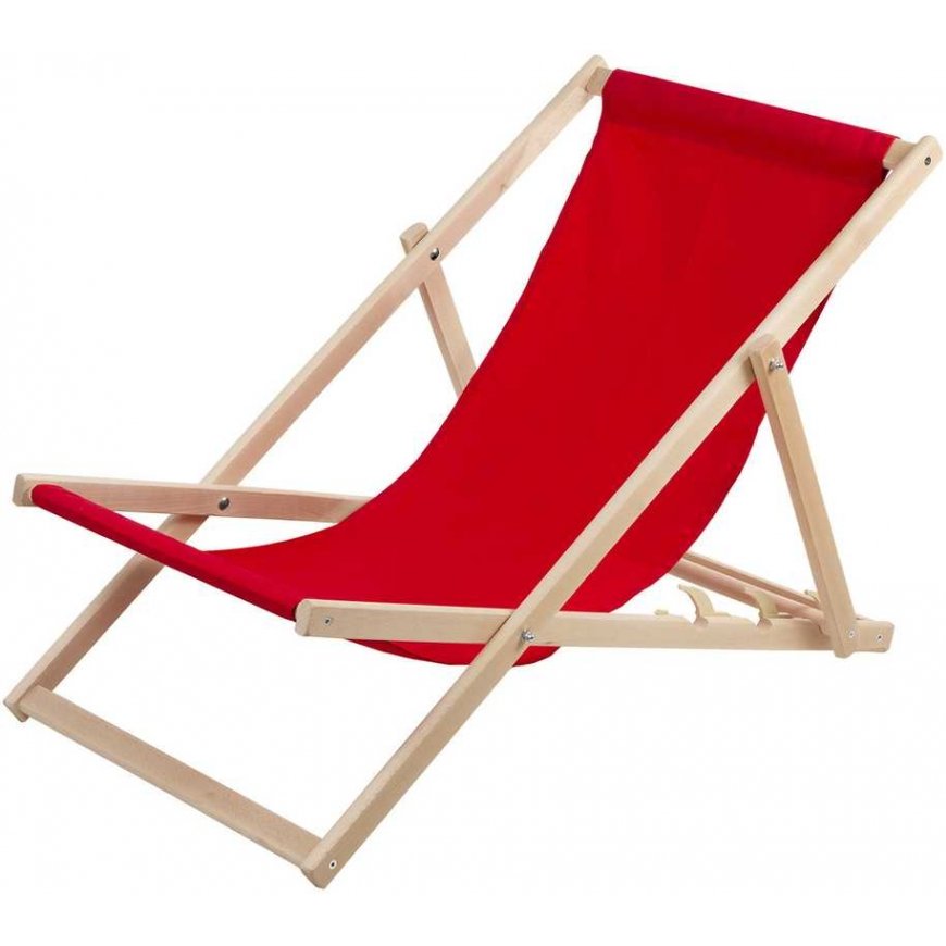 Set of four red loungers, Woodok, assembled – 2