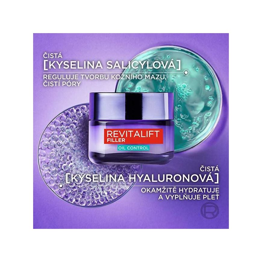 L'Oreal Skin voide rasvaiselle iholle Revitalift Filler Oil Control (voide) 50 ml – 2
